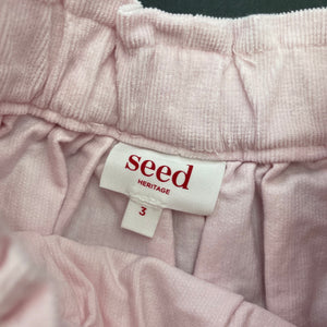 Girls Seed, pink stretch corduroy skirt, elasticated, L: 25cm, FUC, size 3,  