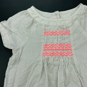 Girls Carters, embroidered lightweight cotton top, FUC, size 12 months,  