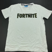 Load image into Gallery viewer, Boys Fortnite, white cotton t-shirt / top, GUC, size 10,  