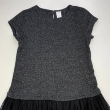 Load image into Gallery viewer, Girls Target, spliced black &amp; silver metallic party dress, GUC, size 12, L: 75cm