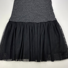 Load image into Gallery viewer, Girls Target, spliced black &amp; silver metallic party dress, GUC, size 12, L: 75cm