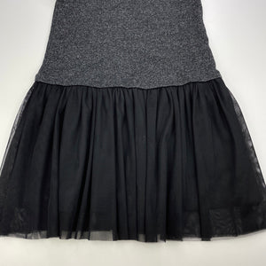 Girls Target, spliced black & silver metallic party dress, GUC, size 12, L: 75cm