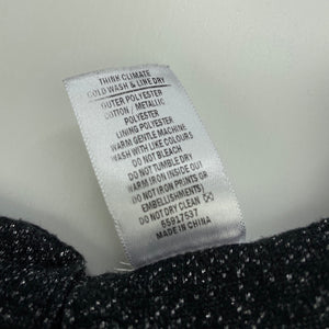 Girls Target, spliced black & silver metallic party dress, GUC, size 12, L: 75cm