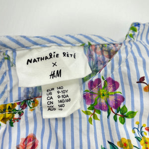 Girls H&M, floral lightweight cotton open-shoulder dress, EUC, size 10, L: 71cm