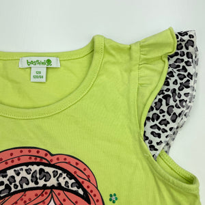 Girls Bossini, green cotton casual dress, EUC, size 6, L: 49cm
