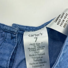 Load image into Gallery viewer, Girls Carters, lightweight open-shoulder dress, EUC, size 7, L: 68cm