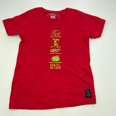 Girls ODEL, red cotton t-shirt / top, armpit to armpit: 32cm, EUC, size 6-8,  