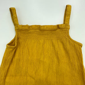 Girls Anko, mustard crinkle cotton summer top, FUC, size 8,  