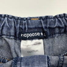 Load image into Gallery viewer, Girls Papoose, lightweight cotton shorts, adjustable, GUC, size 4,  