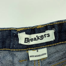 Load image into Gallery viewer, Boys Breakers, dark denim shorts, adjustable, GUC, size 3,  