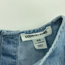 Load image into Gallery viewer, Girls Country Road, chambray cotton casual dress, EUC, size 00, L: 33cm
