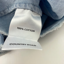Load image into Gallery viewer, Girls Country Road, chambray cotton casual dress, EUC, size 00, L: 33cm