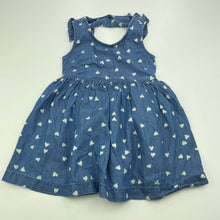 Load image into Gallery viewer, Girls Anko, chambray cotton summer dress, GUC, size 1, L: 42cm