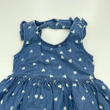 Load image into Gallery viewer, Girls Anko, chambray cotton summer dress, GUC, size 1, L: 42cm