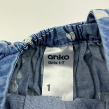 Load image into Gallery viewer, Girls Anko, chambray cotton summer dress, GUC, size 1, L: 42cm