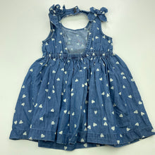 Load image into Gallery viewer, Girls Anko, chambray cotton summer dress, GUC, size 1, L: 42cm