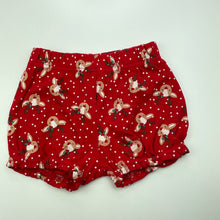 Load image into Gallery viewer, Girls Baby Berry, red cotton Christmas shorts, elasticated, EUC, size 1,  