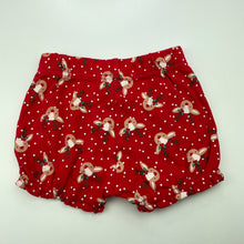 Load image into Gallery viewer, Girls Baby Berry, red cotton Christmas shorts, elasticated, EUC, size 1,  