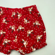 Load image into Gallery viewer, Girls Baby Berry, red cotton Christmas shorts, elasticated, EUC, size 1,  