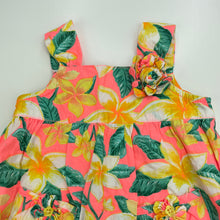 Load image into Gallery viewer, Girls Pumpkin Patch, colourful floral cotton playsuit, EUC, size 00,  