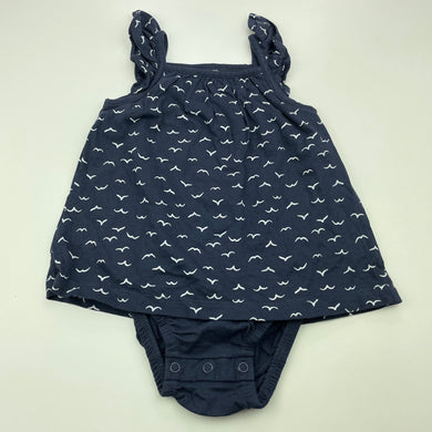 Girls Anko, navy cotton summer romper, EUC, size 0,  