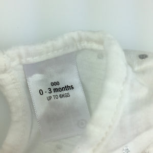 Girls Target, white cotton & silver spot t-shirt / top, GUC, size 000