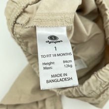 Load image into Gallery viewer, Boys Dymples, cotton casual pants, elasticated, GUC, size 1,  