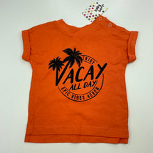 Load image into Gallery viewer, Boys Baby Berry, orange cotton t-shirt / top, NEW, size 00,  