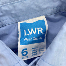 Load image into Gallery viewer, Boys LWR, long sleeve school shirt, FUC, size 6,  