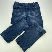 Load image into Gallery viewer, Boys H&amp;T, dark denim jeans, adjustable, Inside leg: 50cm, wear on cuffs, FUC, size 7,  