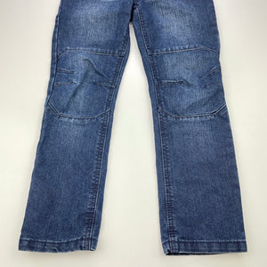 Boys H&T, dark denim jeans, adjustable, Inside leg: 50cm, wear on cuffs, FUC, size 7,  