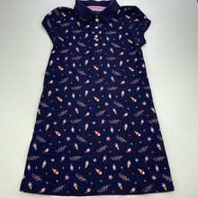 Load image into Gallery viewer, Girls Tommy Hilfiger, navy polo dress, ice cream, slight wash fade, FUC, size 8, L: 64cm
