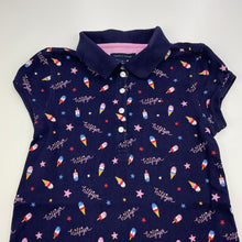 Load image into Gallery viewer, Girls Tommy Hilfiger, navy polo dress, ice cream, slight wash fade, FUC, size 8, L: 64cm