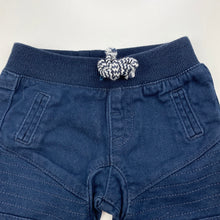 Load image into Gallery viewer, Boys Kids &amp; Co, blue stretch denim pants, elasticated, GUC, size 000,  