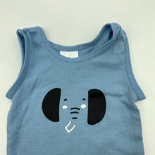 Load image into Gallery viewer, unisex Target, blue cotton singlet top, elephant, EUC, size 000,  