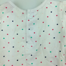 Load image into Gallery viewer, Girls Sprout, white cotton spotted t-shirt / top, FUC, size 000