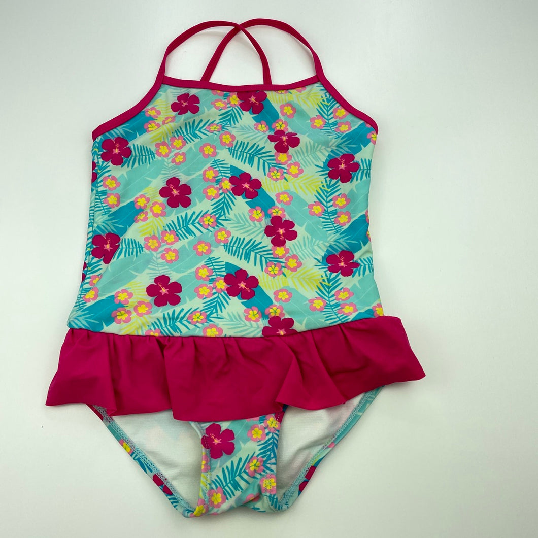 Girls Lily & Dan, floral swim one-piece, FUC, size 6,  