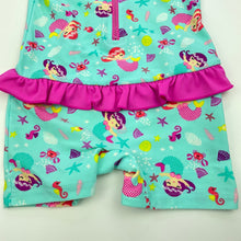 Load image into Gallery viewer, Girls Dymples, short sleeve rashie suit, mermaids, EUC, size 0,  