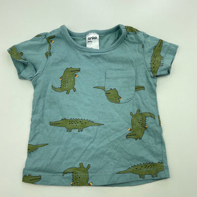 Boys Anko, cotton t-shirt / top, crocodiles, EUC, size 00,  