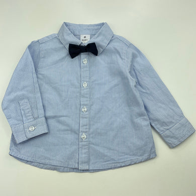 Boys Target, lightweight cotton long sleeve shirt, bowtie affixed, EUC, size 0,  
