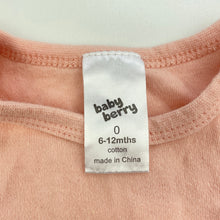 Load image into Gallery viewer, Girls Baby Berry, pink cotton bodysuit / romper, GUC, size 0,  