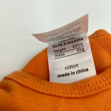Load image into Gallery viewer, unisex Dymples, orange cotton romper, boss, FUC, size 000,  