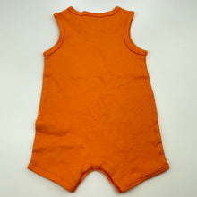 Load image into Gallery viewer, unisex Dymples, orange cotton romper, boss, FUC, size 000,  
