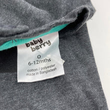 Load image into Gallery viewer, Boys Baby Berry, grey t-shirt / top, moustache, EUC, size 0,  