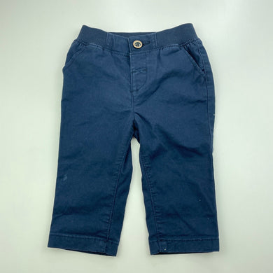 Boys Target, navy stretch cotton pants, elasticated, FUC, size 00,  