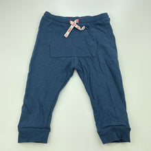 Load image into Gallery viewer, Boys M&amp;S, blue cotton casual pants, elasticated, EUC, size 1,  