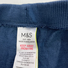 Load image into Gallery viewer, Boys M&amp;S, blue cotton casual pants, elasticated, EUC, size 1,  