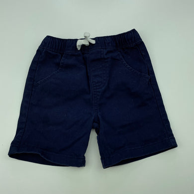 Boys Dymples, navy stretch cotton shorts, elasticated, GUC, size 1,  