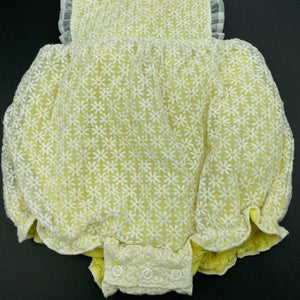 Girls Dymples, lined embroidered tulle romper, FUC, size 0,  