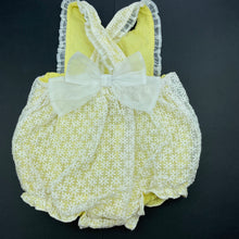 Load image into Gallery viewer, Girls Dymples, lined embroidered tulle romper, FUC, size 0,  